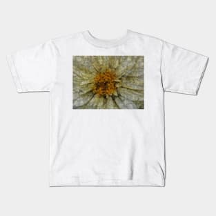 zinnia flower bloom in delicate white floral fantasy Kids T-Shirt